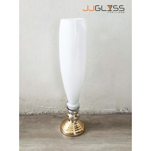 WHITE-H0930-60TC - WHITE Handmade Colour Vase